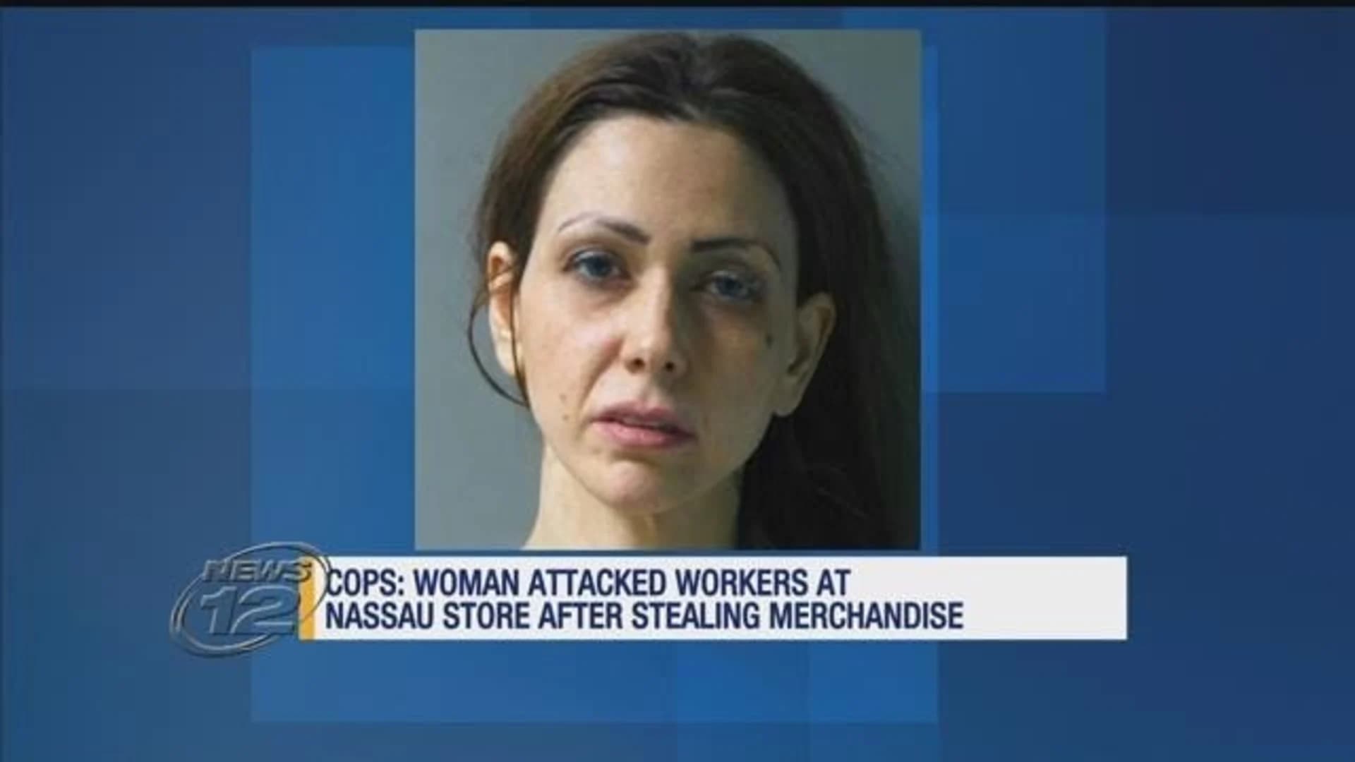 Cops: Woman stole merchandise, attacked workers at Westbury store