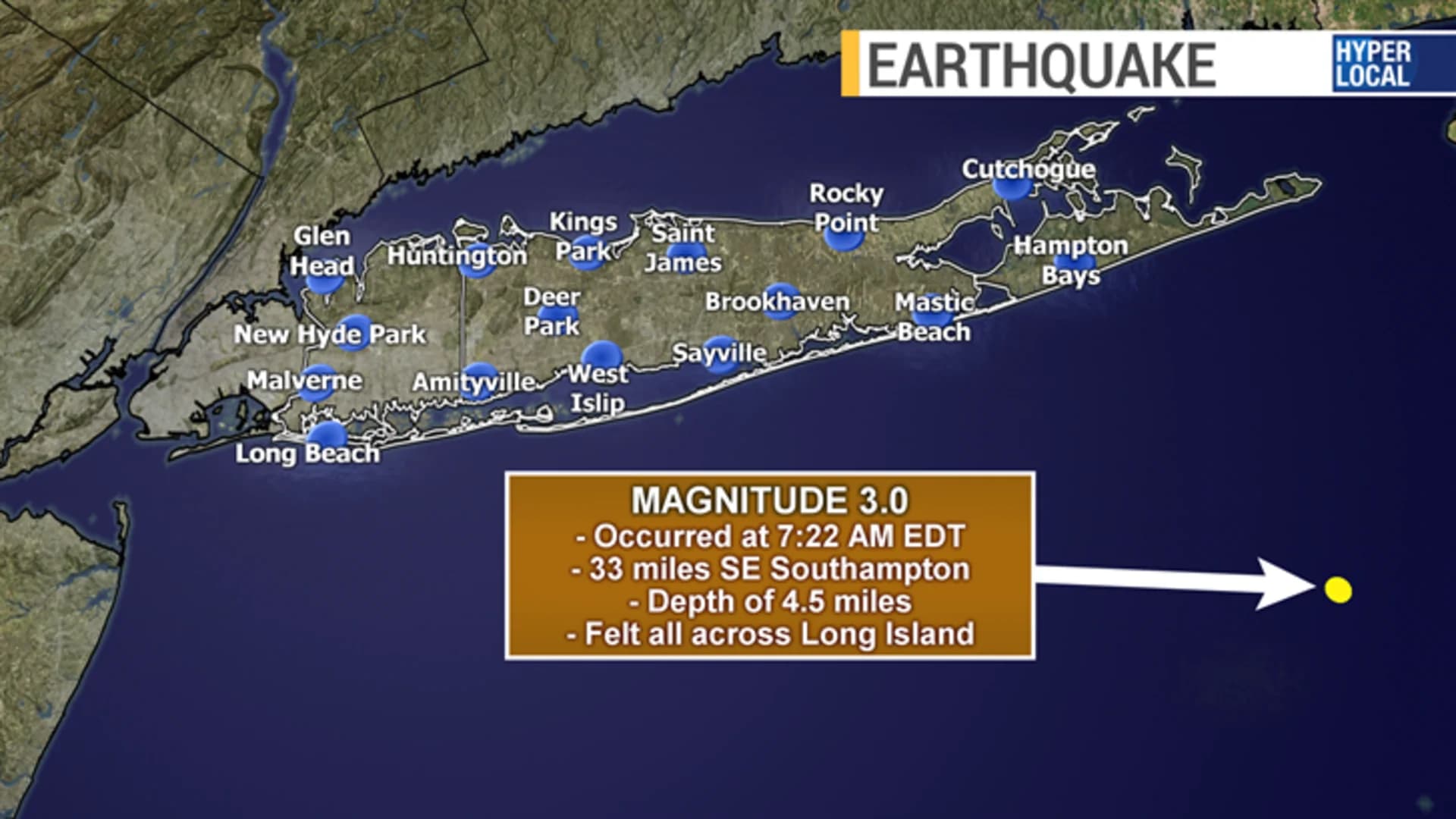 Magnitude 3.0 earthquake off Long Island felt by many