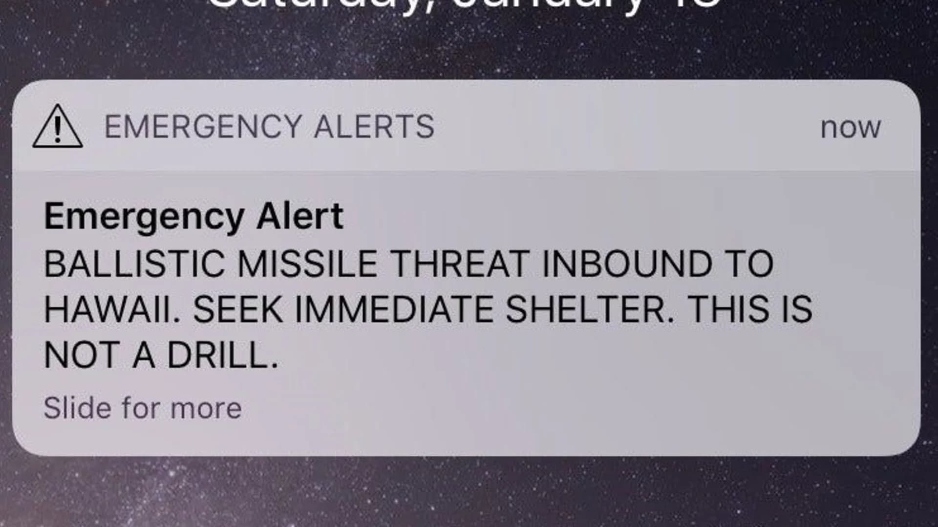 Hawaii alert mistakenly warns of inbound missile