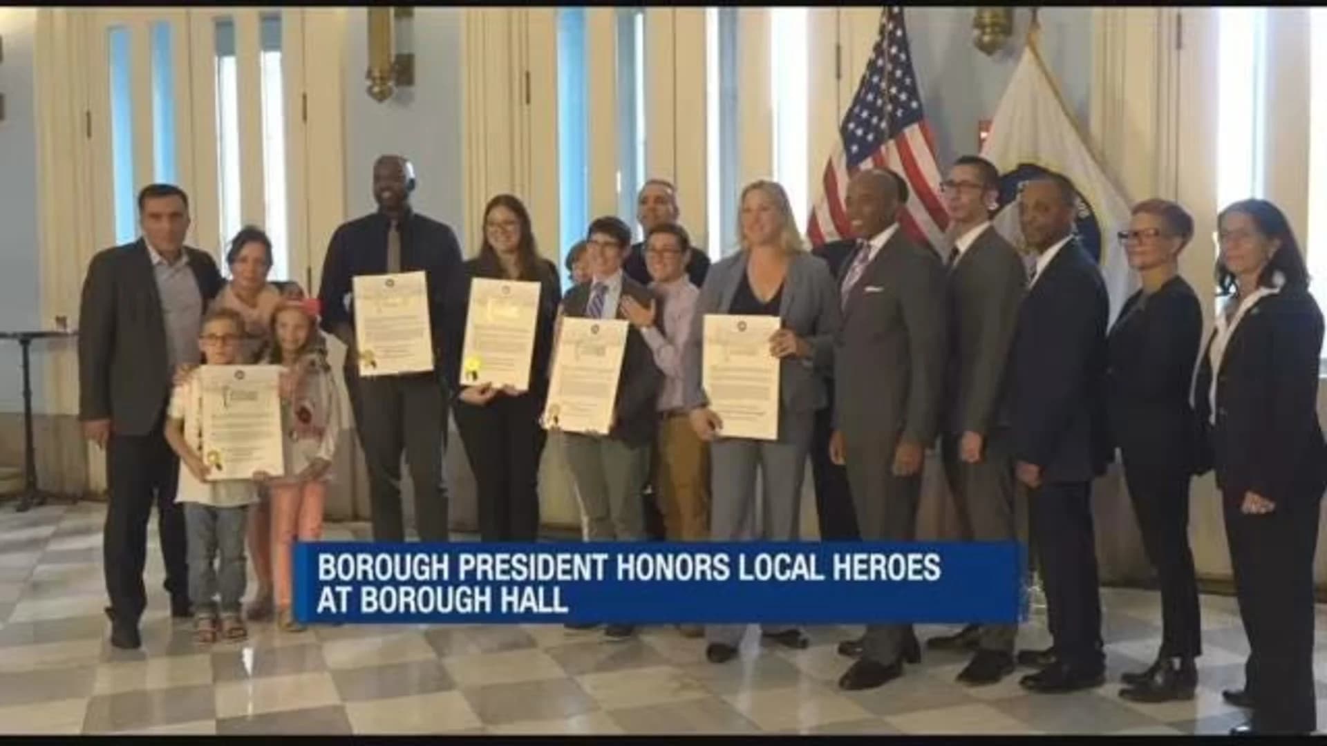 5 heroes honored at Brooklyn Borough Hall