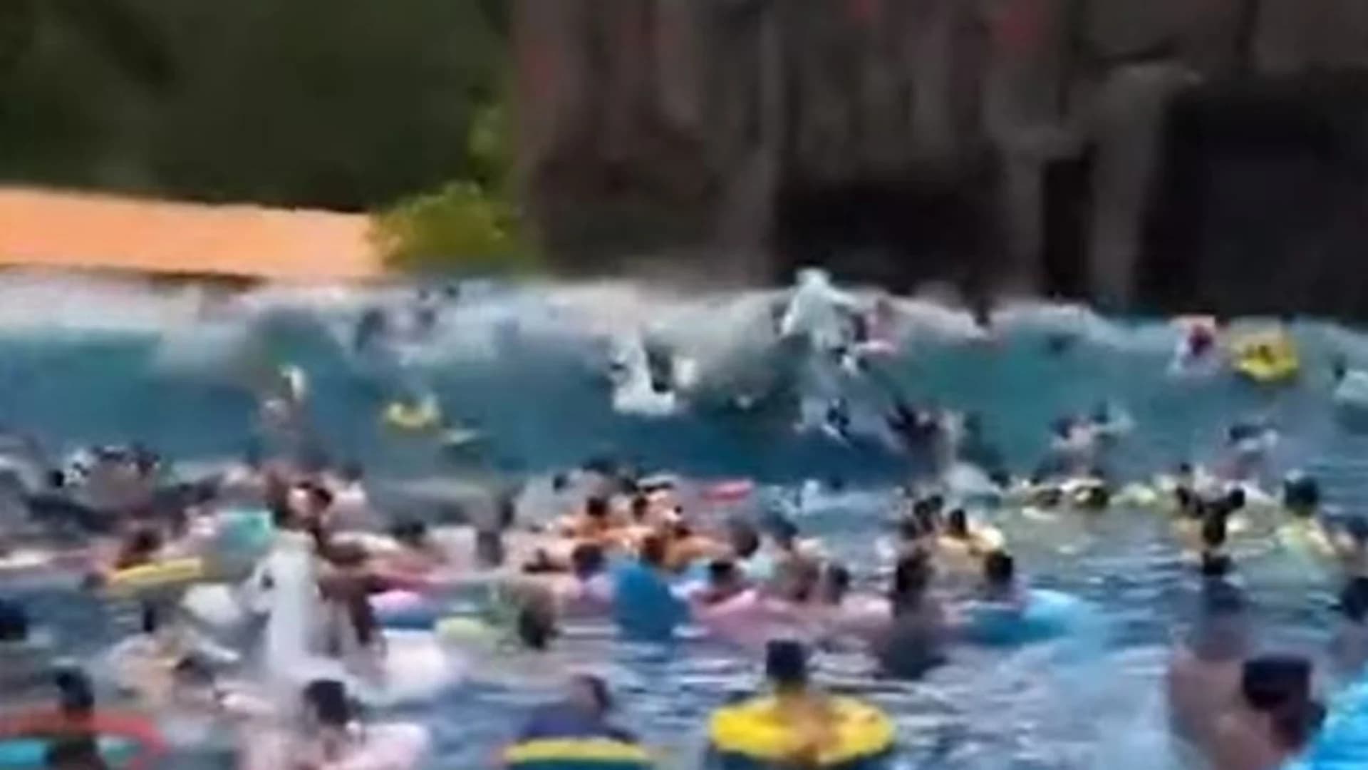 WATCH: 44 people injured in tsunami-like wave at Chinese water park
