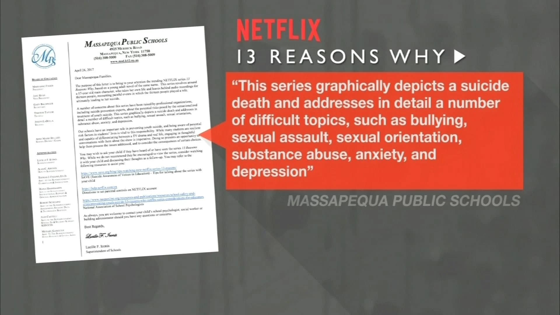 Schools warn parents about Netflix's '13 Reasons Why'