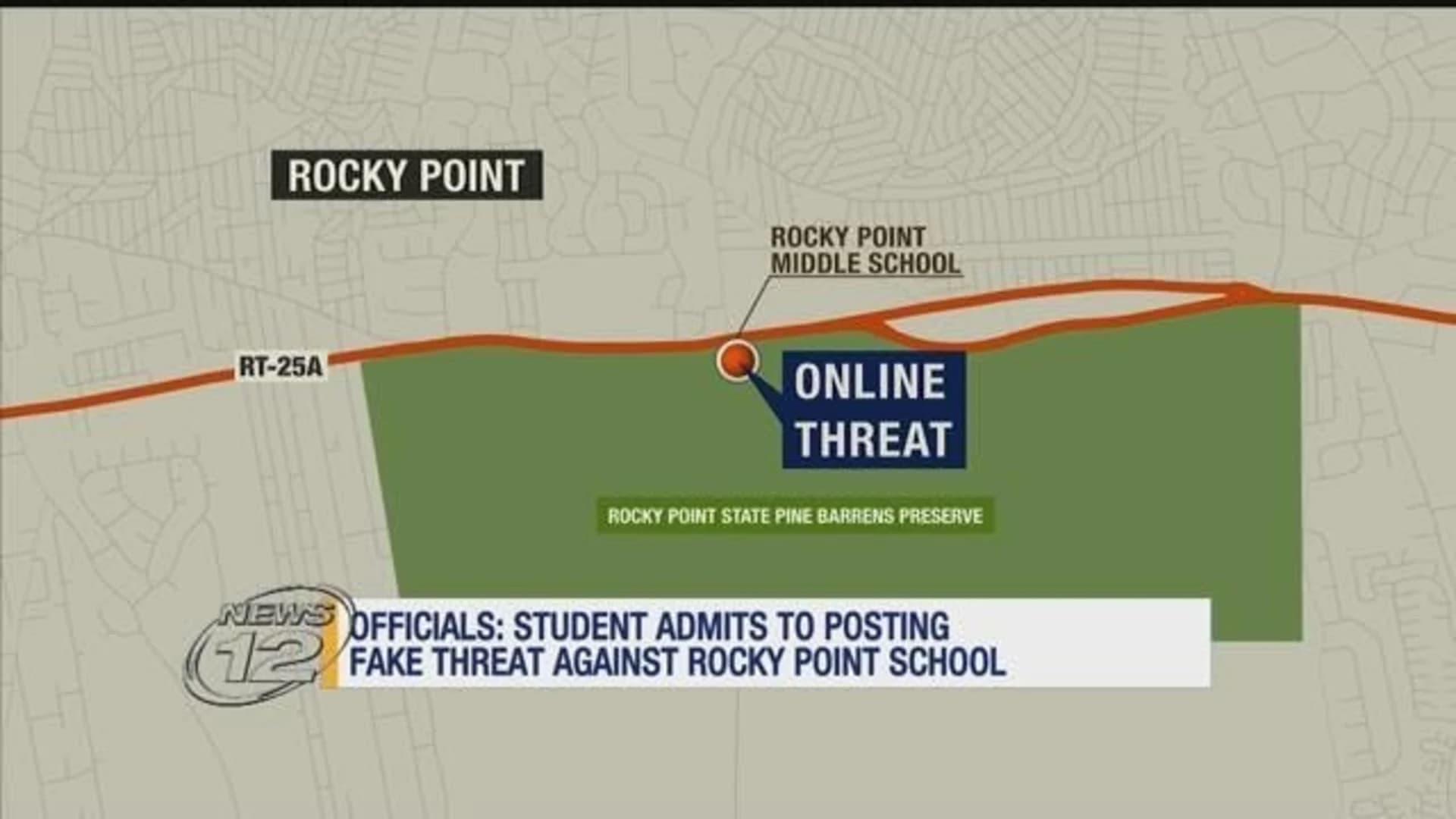 Officials: Student admits to posting fake threat against Rocky Point school