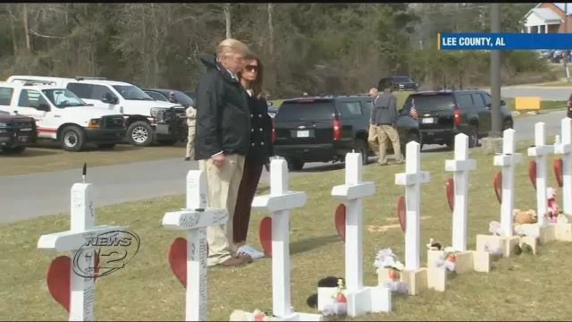 Trump pays his respects to 23 killed by Alabama tornado