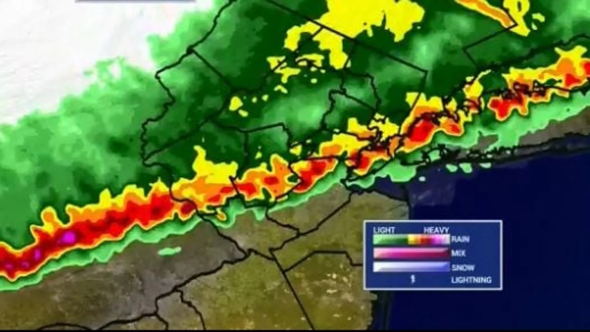 Severe weather sweeps across Long Island