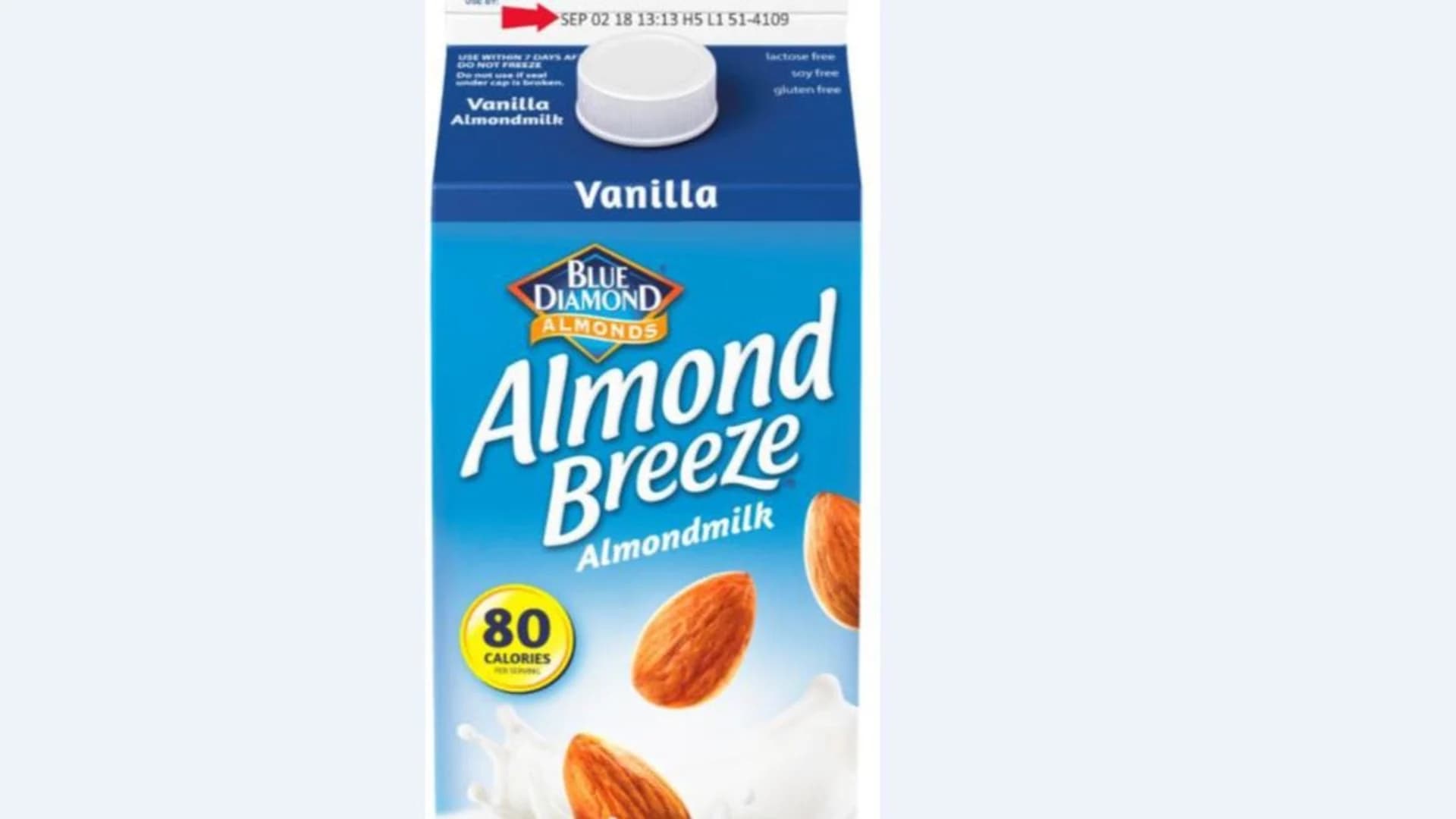 Company recalls Vanilla Almond Breeze almond milk due to possible milk allergen