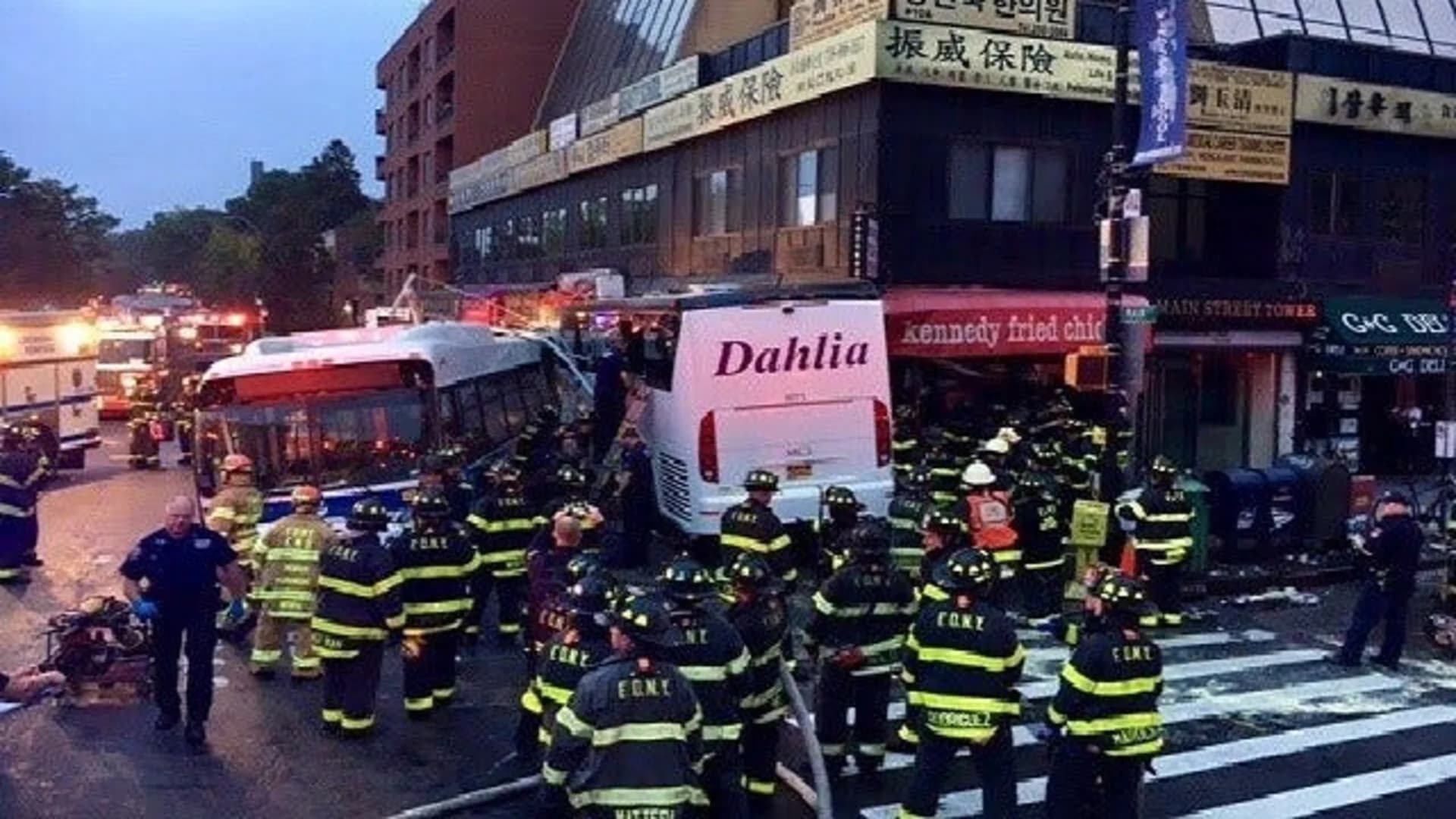 3 die as buses collide at New York City intersection