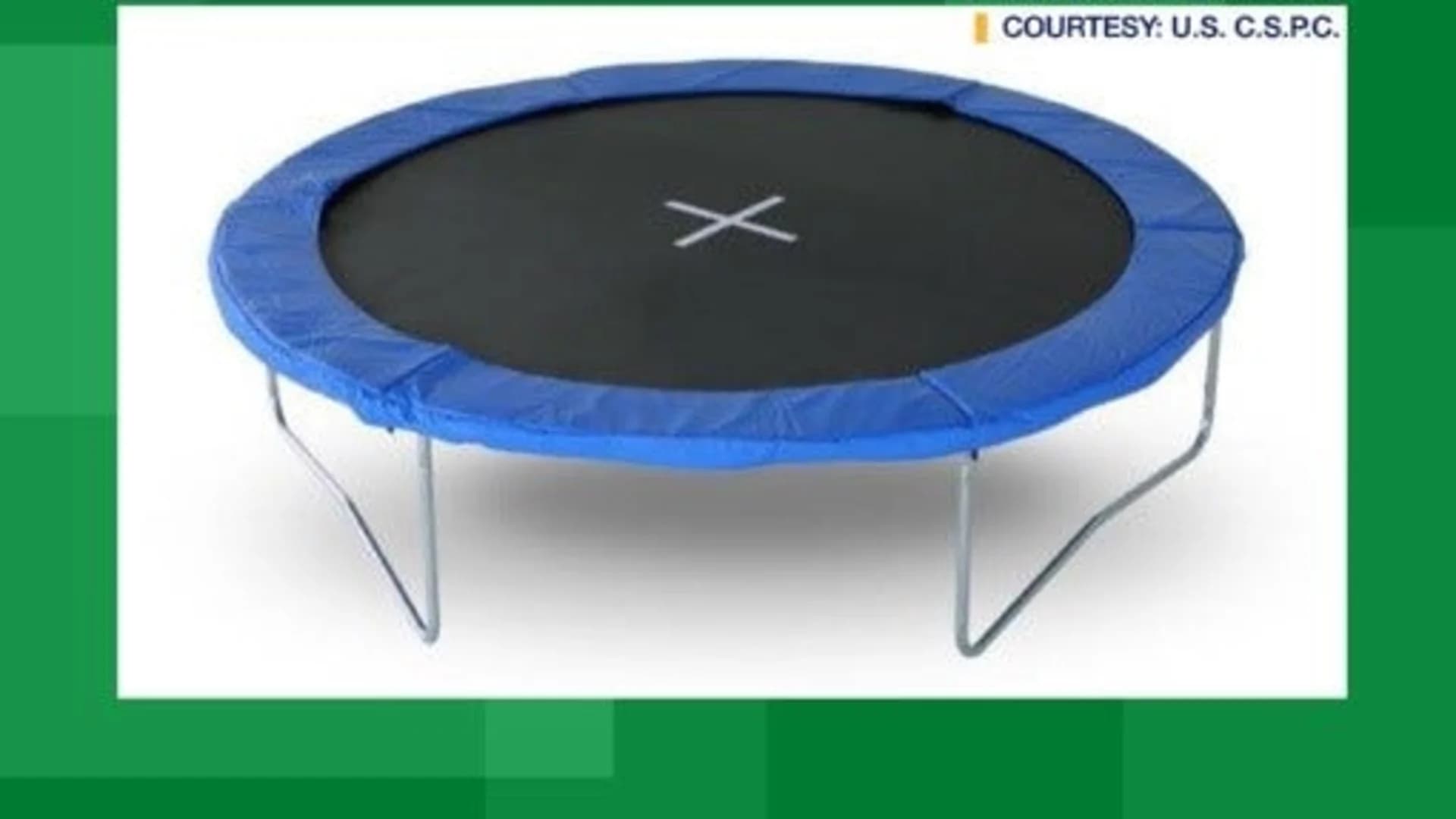 23,000 trampolines recalled after reports of metal legs breaking