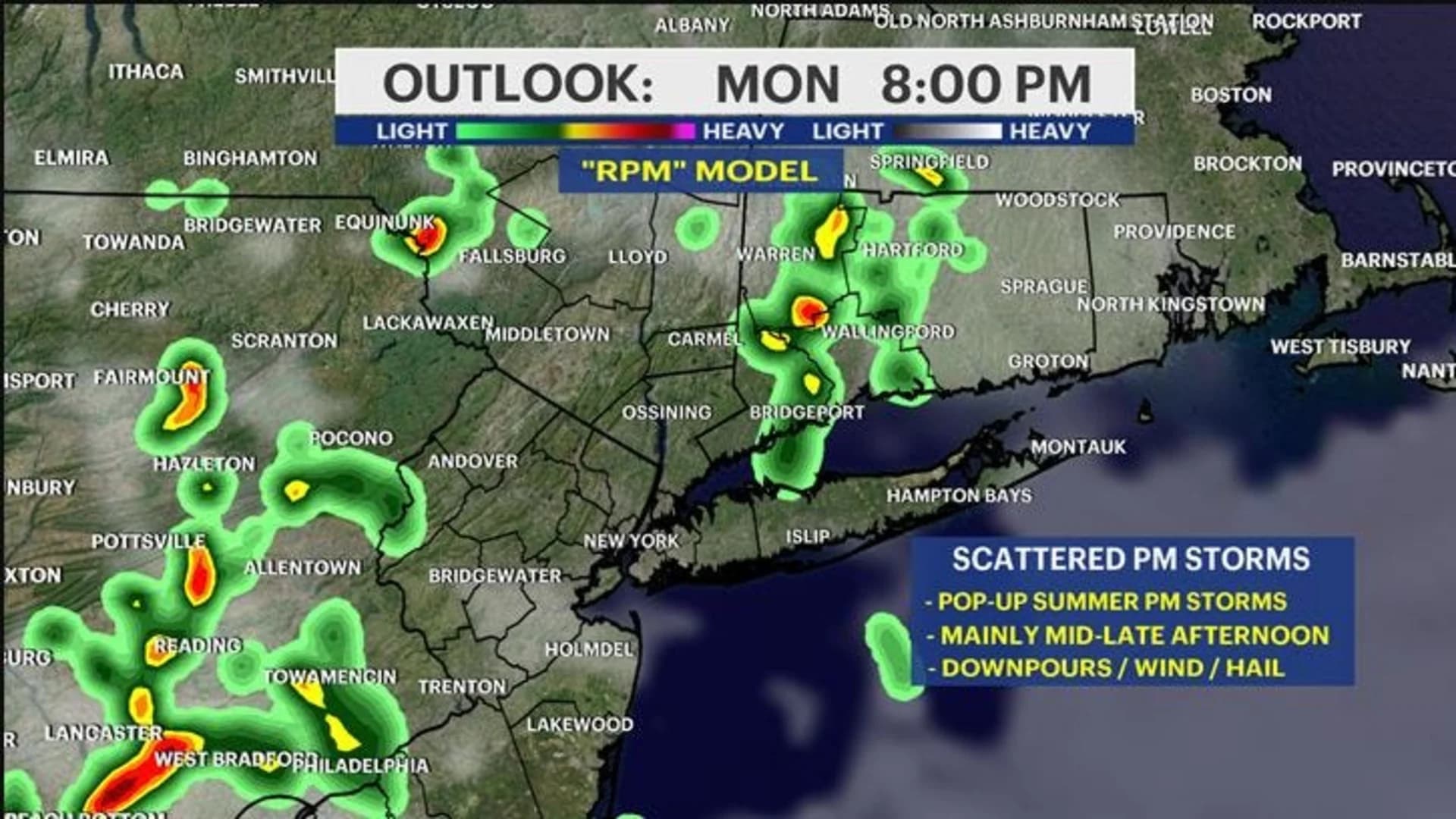 Scattered storms pose risk for parts of tri-state area
