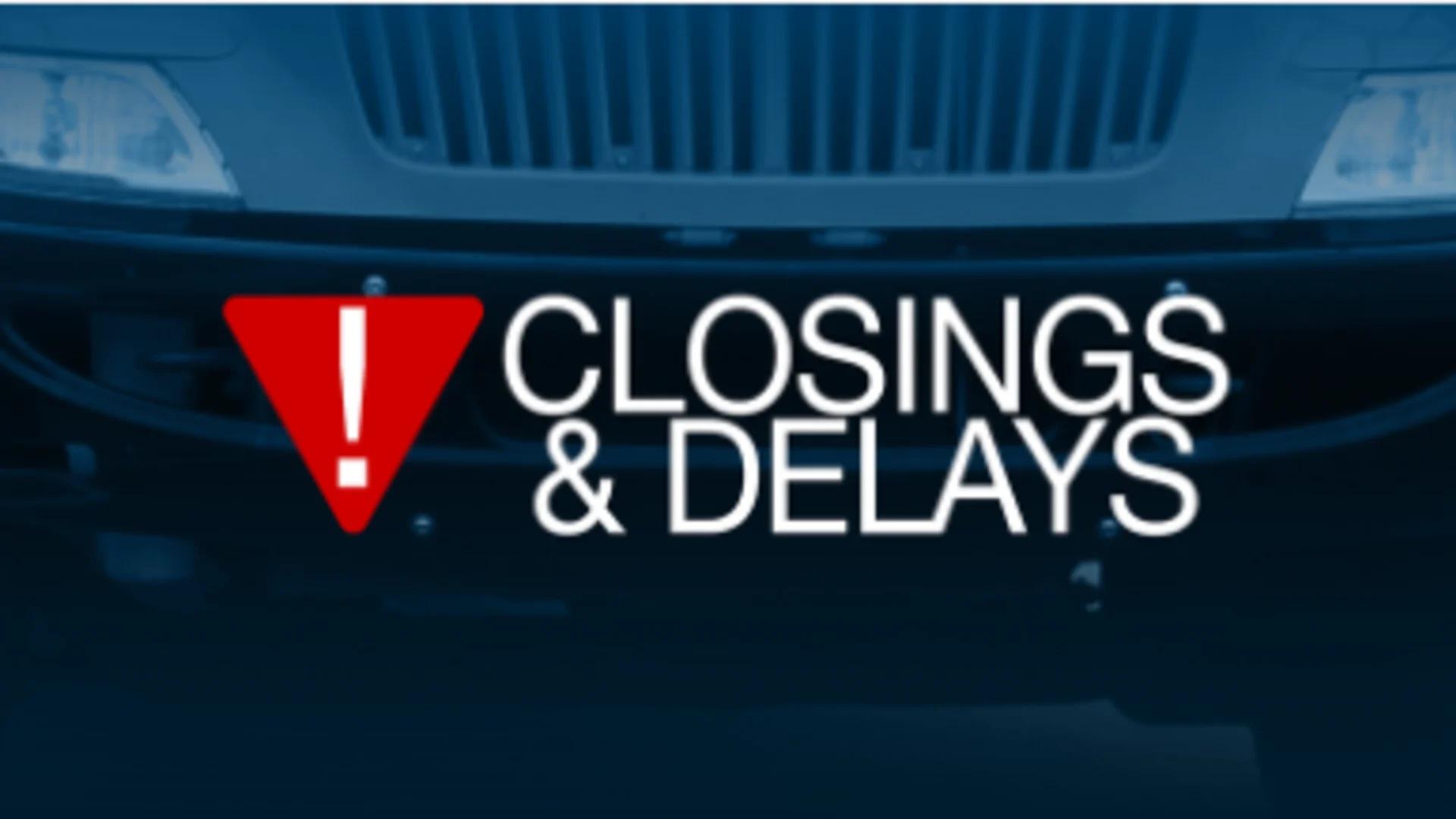 SCHOOL CLOSINGS: Closings, delays and early dismissals