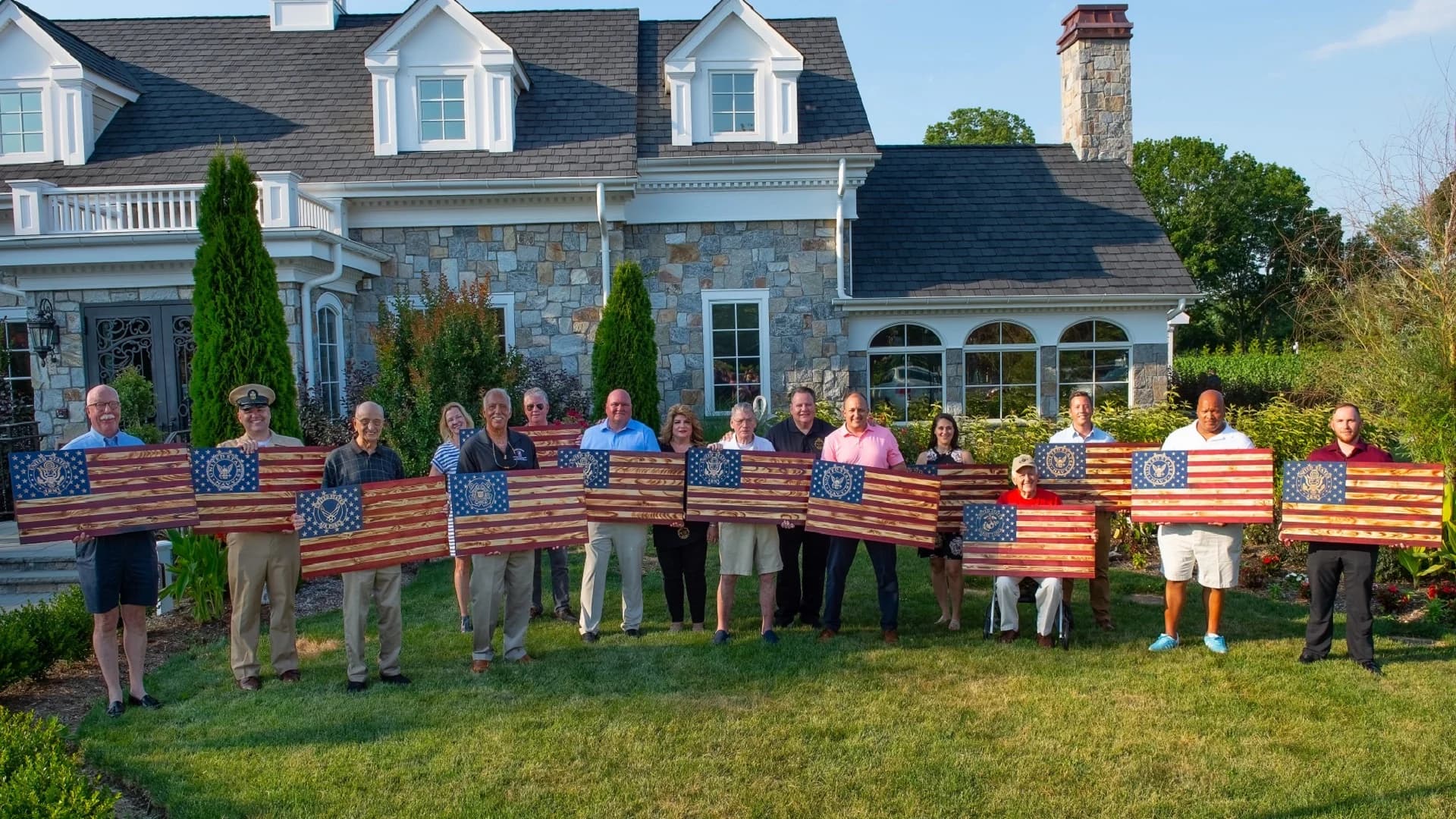 Military, Gold Star families presented custom American flags at Del Vino Vineyards