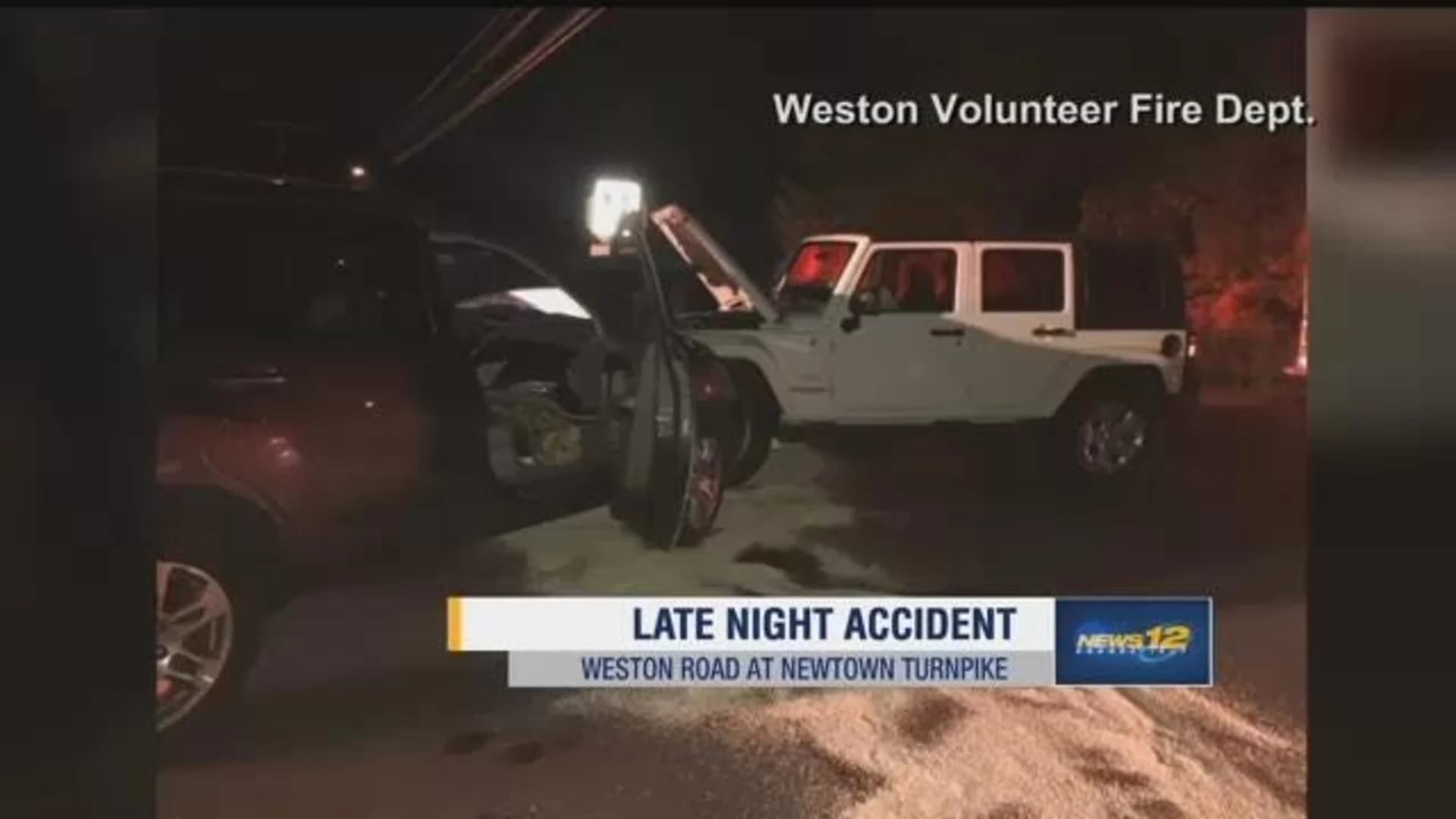 Late night accident shuts down lanes in Weston